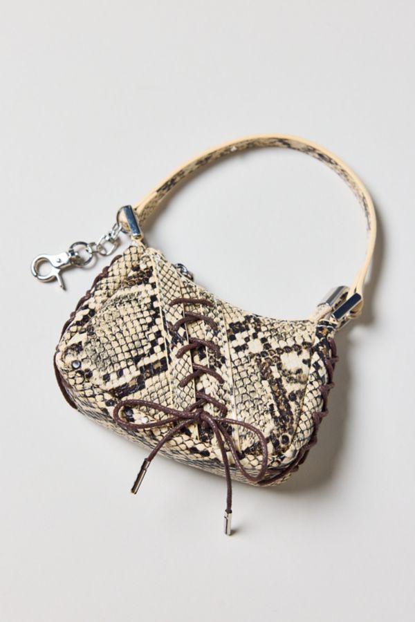 Slide View: 2: Silence + Noise Kez Printed Laced Mini Bag Charm