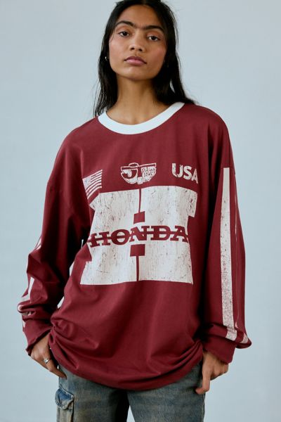 Honda Logo Graphic Oversized Long Sleeve Tee