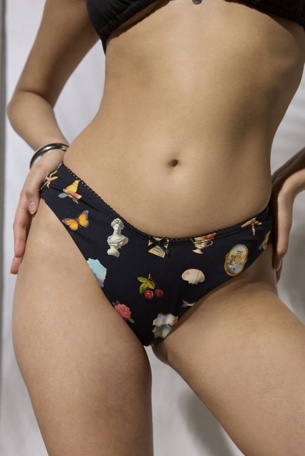 Slide View: 2: Out From Under Phoebe Printed High-Cut Cheeky Bikini Bottom