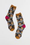 Thumbnail View 1: Sock Candy Teddy Bear Ruffle Black Sheer Sock