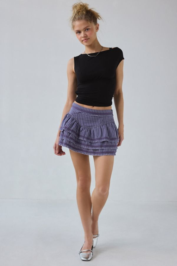 Slide View: 2: Kimchi Blue Jo Cotton Ruffle Mini Skirt