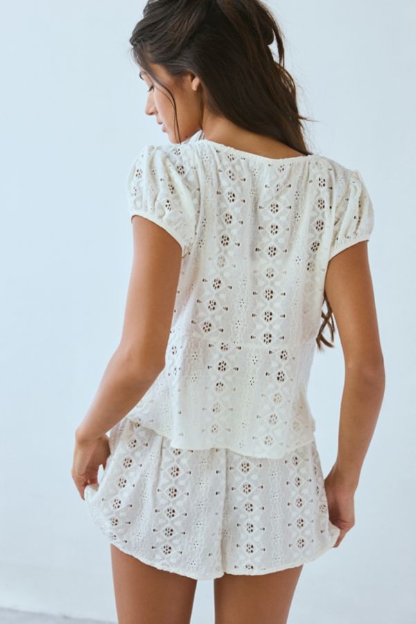 Slide View: 2: Dippin’ Daisy’s Meadowland Lace Split-Front Babydoll Top