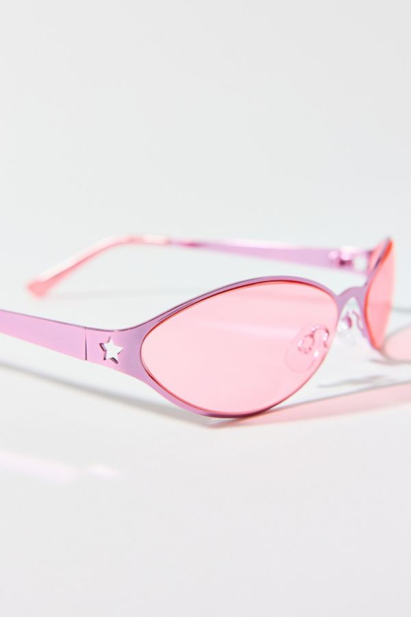 Slide View: 1: Edie Star Metal Slim Shield Sunglasses