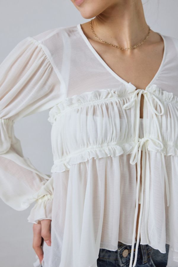 Slide View: 2: Kimchi Blue Amelia Sheer Tie-Front Blouse