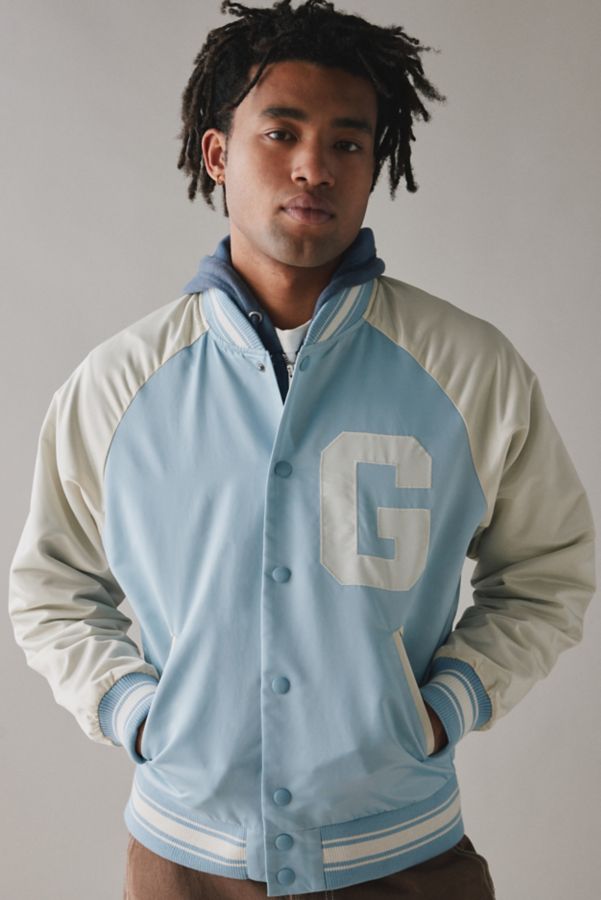 Slide View: 3: GUESS ORIGINALS Satin Varsity Jacket