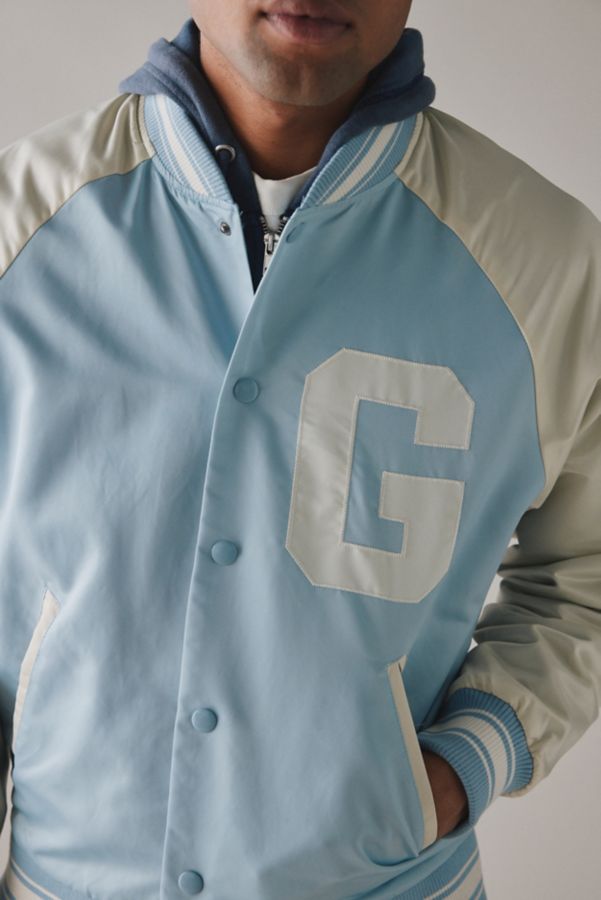 Slide View: 5: GUESS ORIGINALS Satin Varsity Jacket