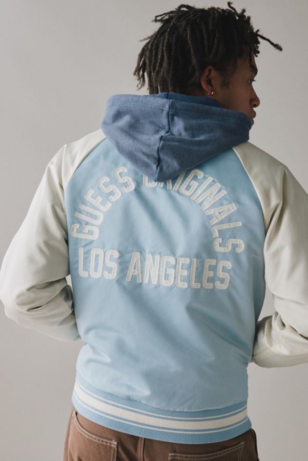 Slide View: 1: GUESS ORIGINALS Satin Varsity Jacket