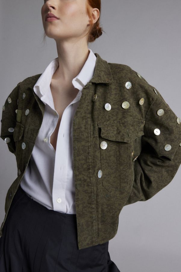 Slide View: 2: Urban Renewal Remade Button Detail Crop Jacket