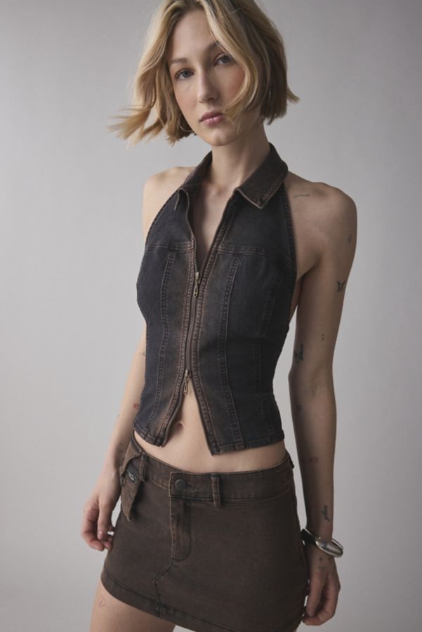 Slide View: 1: Silence + Noise Julia Halter Denim Vest Top