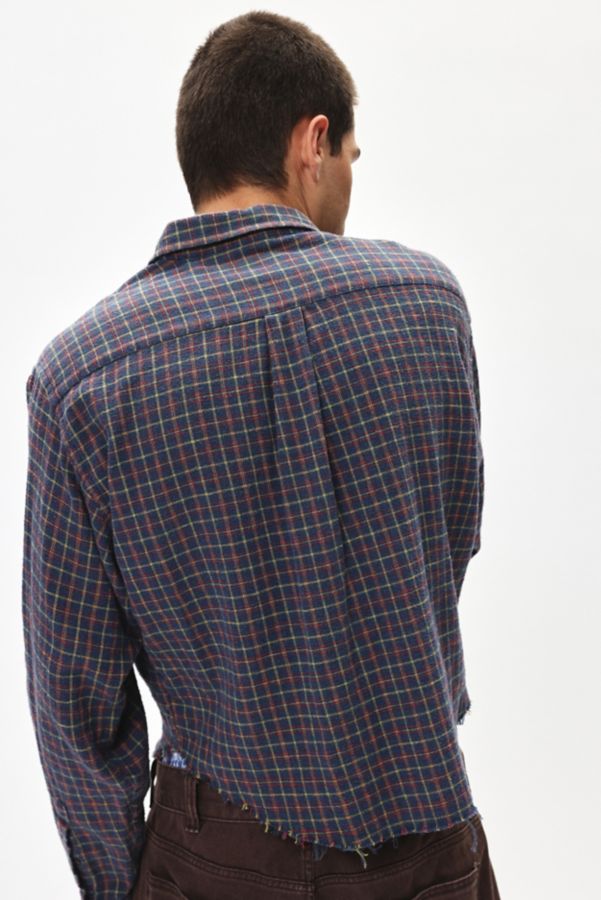 Slide View: 2: Urban Renewal Remade Cropped Hem Flannel Shirt