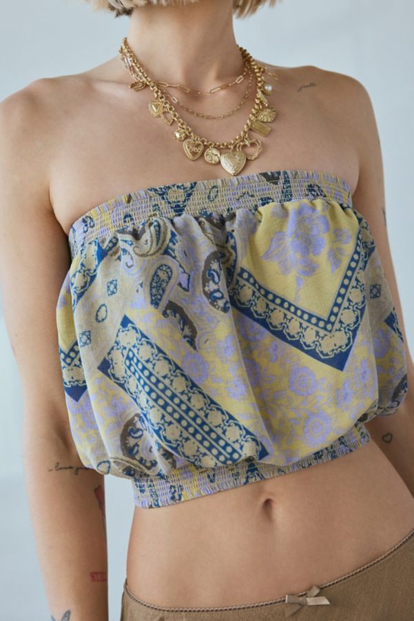 Slide View: 2: Silence + Noise Harper Printed Bubble Tube Top