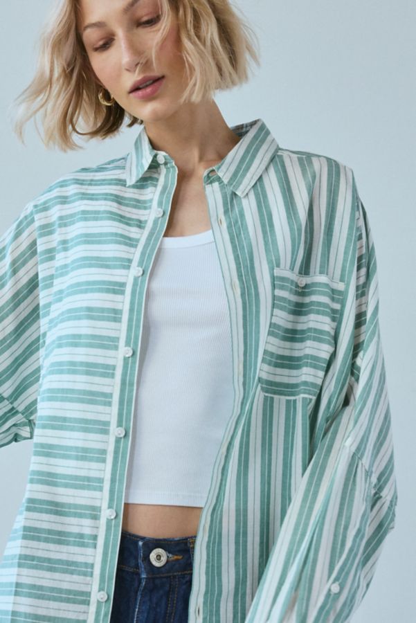 Slide View: 3: BDG Alex Breezy Cotton Oversized Button-Down Shirt