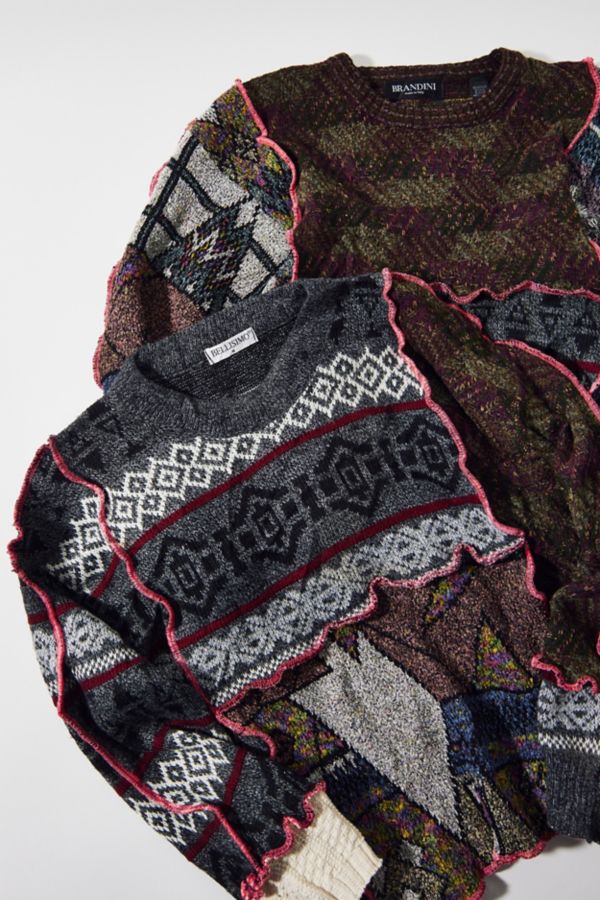 Slide View: 2: Urban Renewal Remade Pop Stitch Pieced Sweater