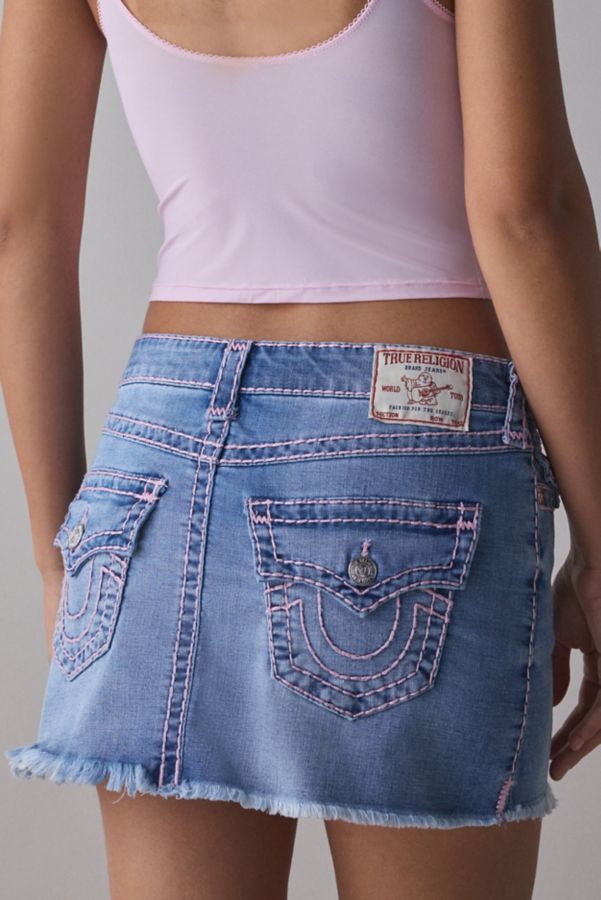 Slide View: 4: Mini-jupe en denim True Religion Sadie Super T Flap