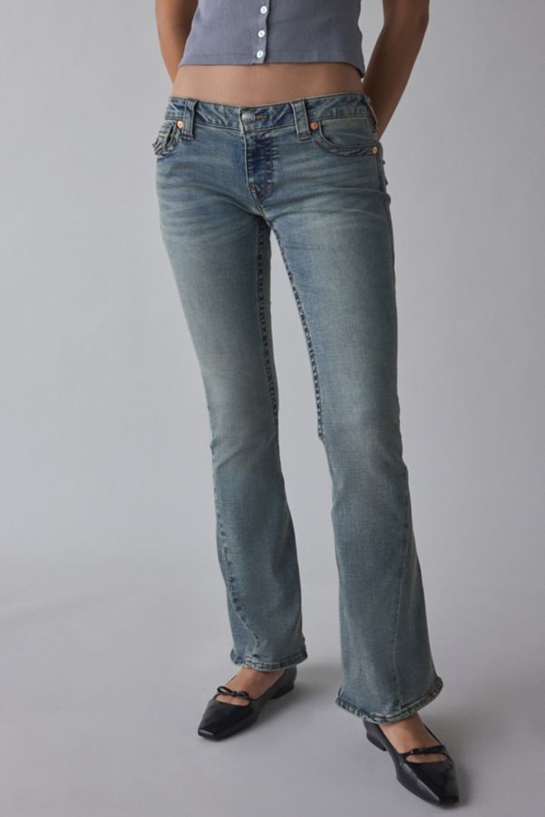 Slide View: 2: True Religion Joey Low-Rise Flap Flare Jean