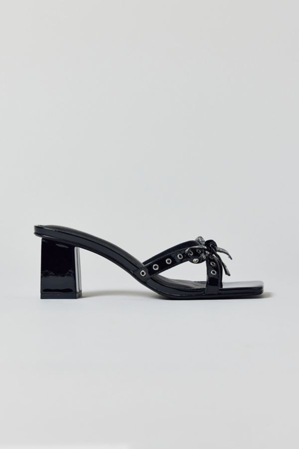 Slide View: 3: UO Charlotte Rivet Bow Block Heel Sandal