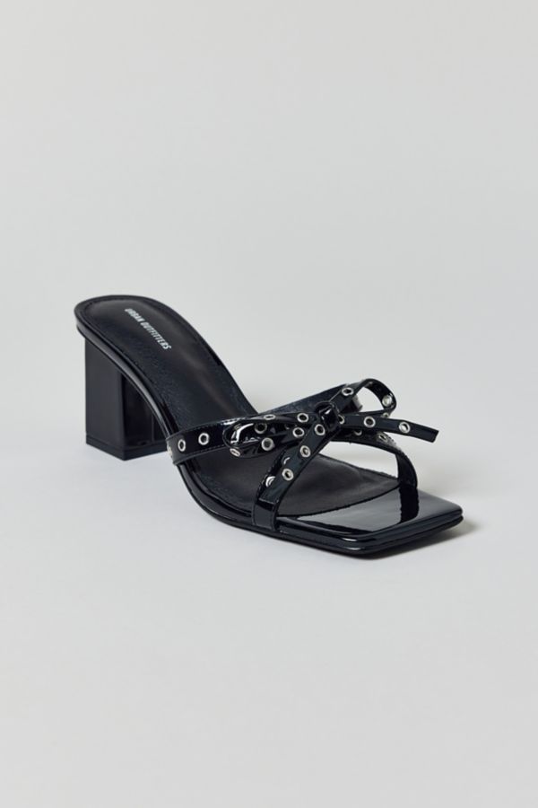 Slide View: 4: UO Charlotte Rivet Bow Block Heel Sandal