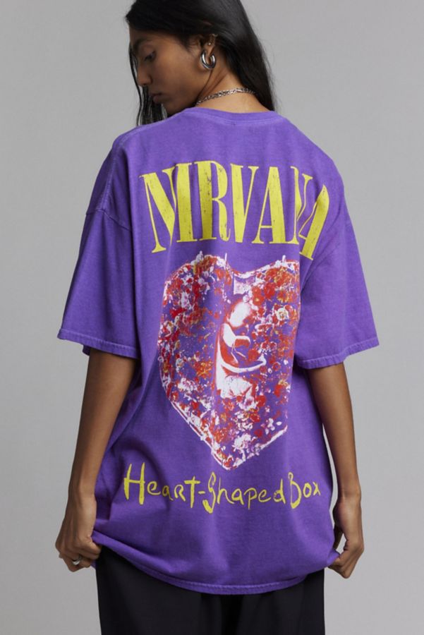 Slide View: 2: Nirvana Heart-Shaped Box Graphic Oversized Tee