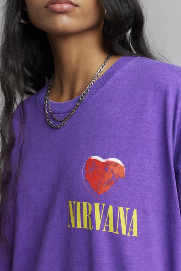 Slide View: 4: Nirvana Heart-Shaped Box Graphic Oversized Tee