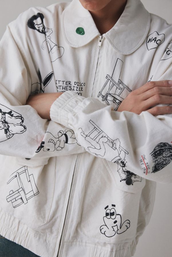 Slide View: 1: Monitaly X KARDO Khadi Illustrated Handspun Cotton Jacket