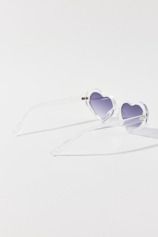 Slide View: 3: Amour Clear Plastic Heart Sunglasses