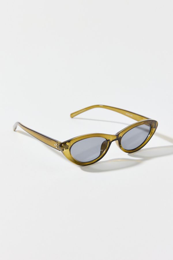 Slide View: 1: UO Essential Plastic Slim Cat-Eye Sunglasses