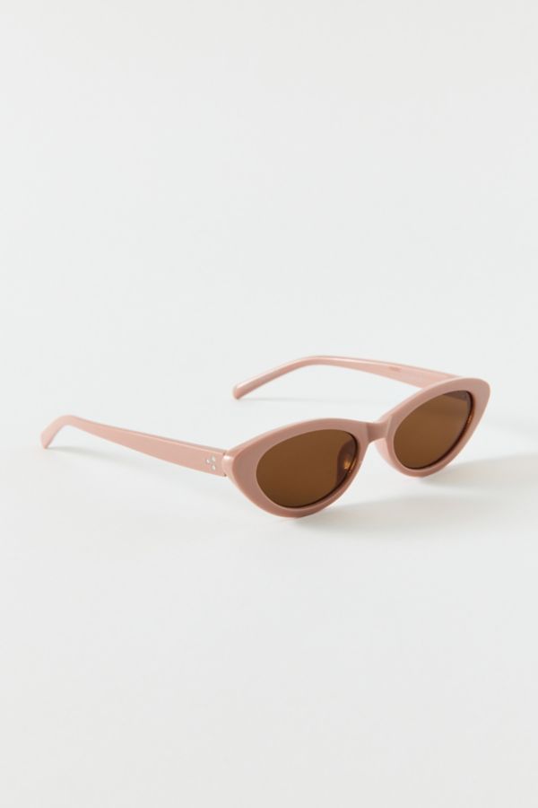 Slide View: 2: UO Essential Plastic Slim Cat-Eye Sunglasses