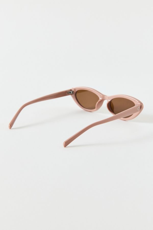 Slide View: 4: UO Essential Plastic Slim Cat-Eye Sunglasses