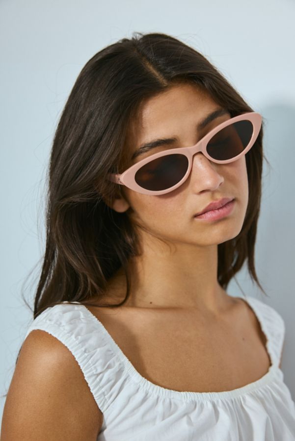 Slide View: 1: UO Essential Plastic Slim Cat-Eye Sunglasses