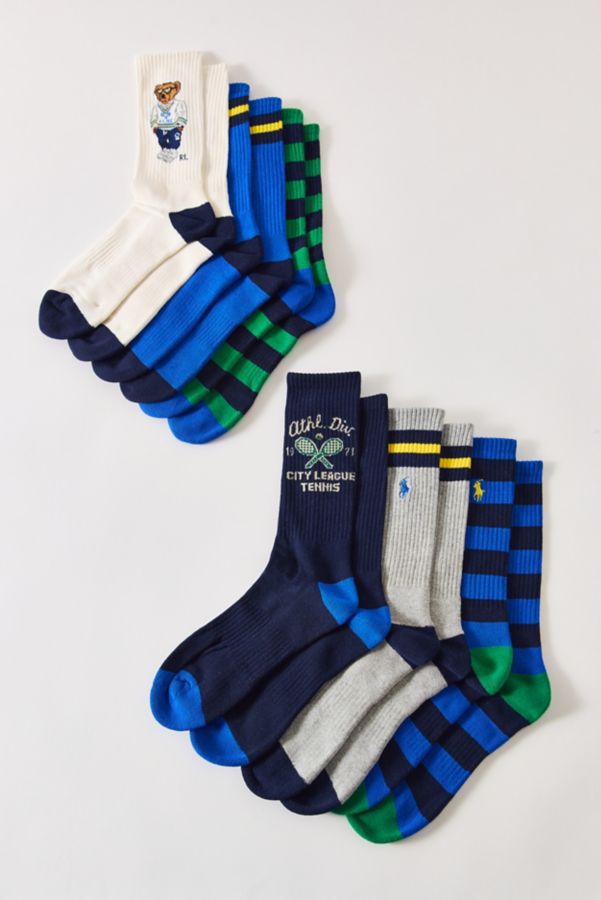 Slide View: 1: Paquet de 6 Chaussettes d'Équipage Polo Ralph Lauren Athletic Bear