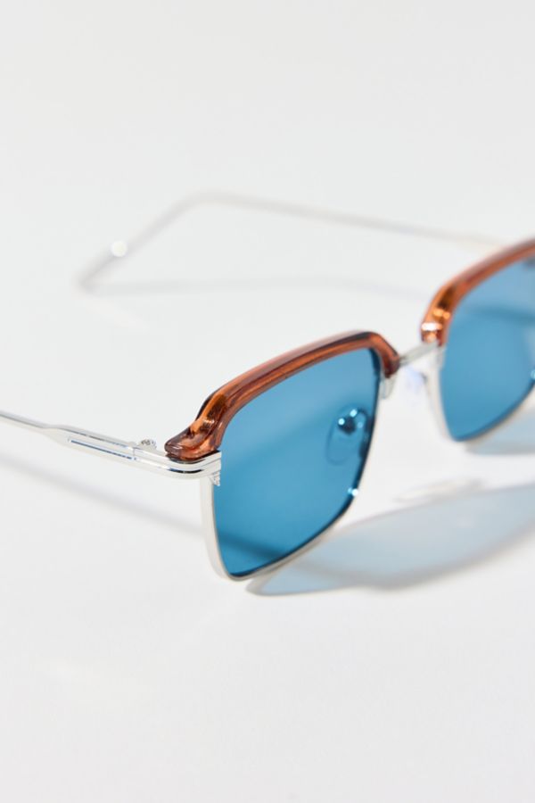 Slide View: 2: Bill Square Half Frame Sunglasses