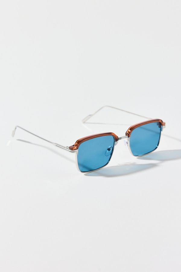 Slide View: 1: Bill Square Half Frame Sunglasses