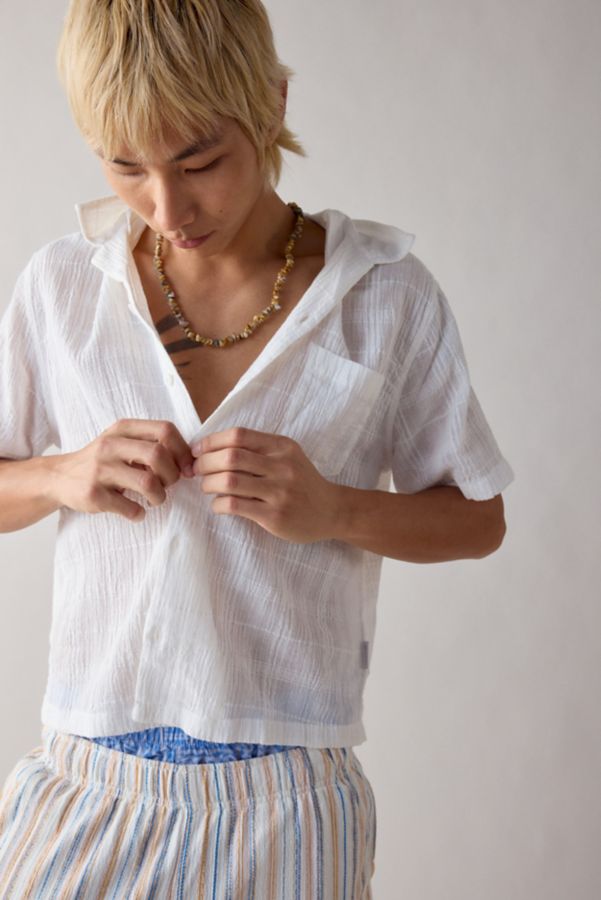 Slide View: 1: Standard Cloth Liam Textured Gauze Button-Down Shirt