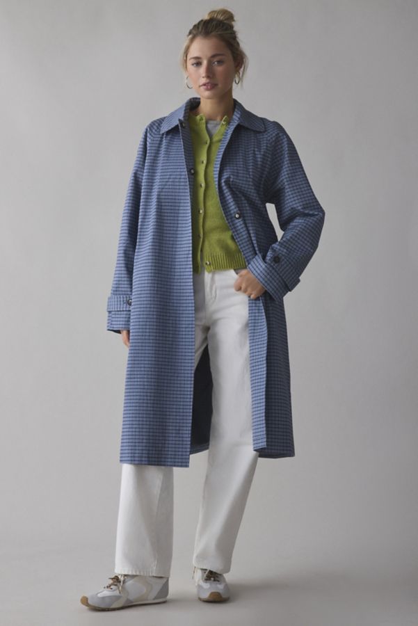 Slide View: 1: BDG Mikey Gingham Check Trench Coat