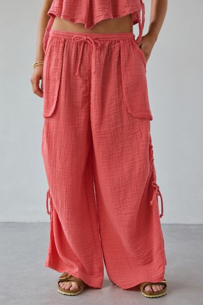 Out From Under Ocean Air Cinched Wide-Leg Gauze Pant