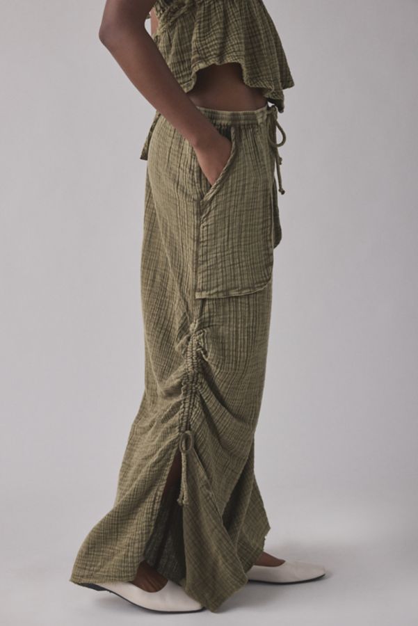 Slide View: 2: Out From Under Ocean Air Cinched Wide-Leg Gauze Pant