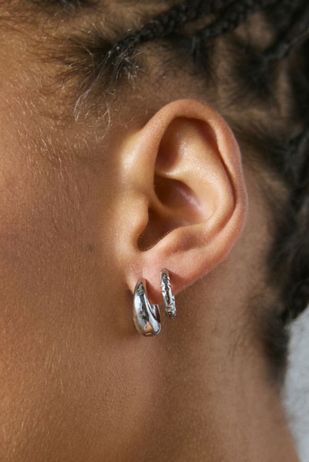 Slide View: 2: Stainless Steel Mini Hoop Earring Set