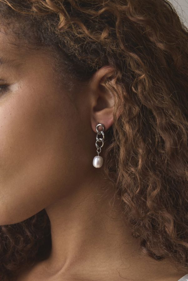 Slide View: 1: Stainless Steel Pearl Post & Hoop Earring Set