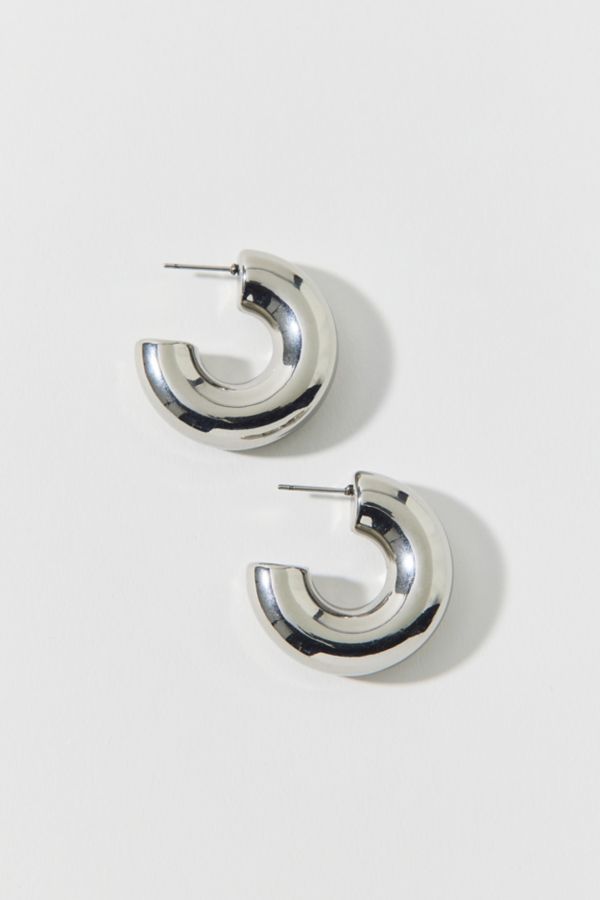 Slide View: 2: Stainless Steel Mega Chubby Hoop Earring