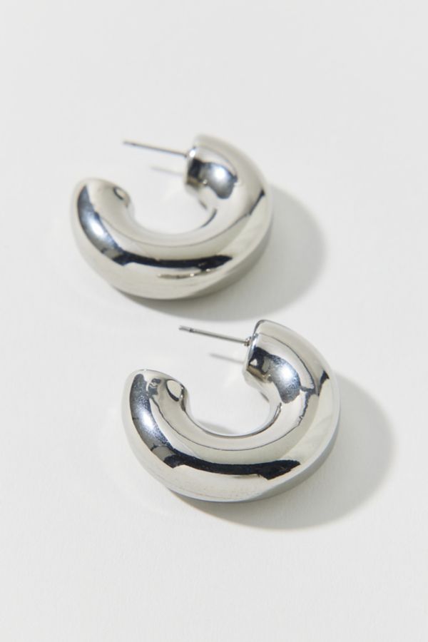 Slide View: 3: Stainless Steel Mega Chubby Hoop Earring