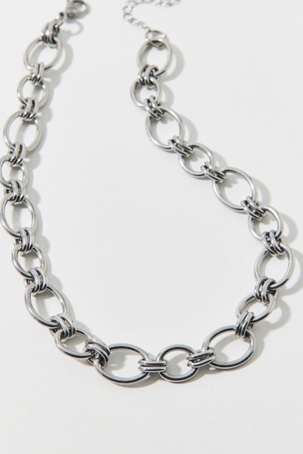 Slide View: 3: Stainless Steel Statement Chain Necklace