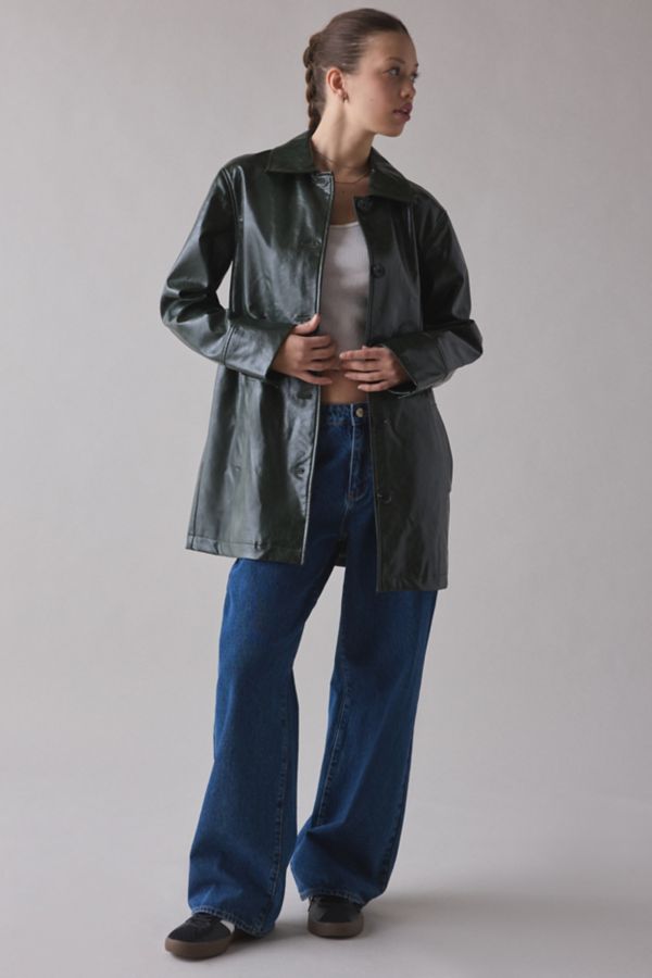 Slide View: 4: UO Jojo Faux Leather Trench Coat