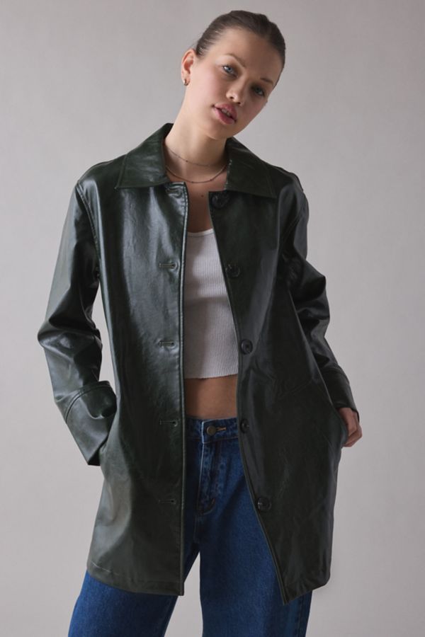 Slide View: 1: UO Jojo Faux Leather Trench Coat