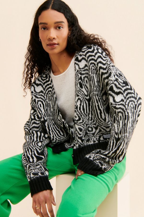 Slide View: 1: The Ragged Priest Mono Marble Knit Cardigan