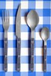 Thumbnail View 1: Sabre 4 Piece Bistro Gingham Flatware Set