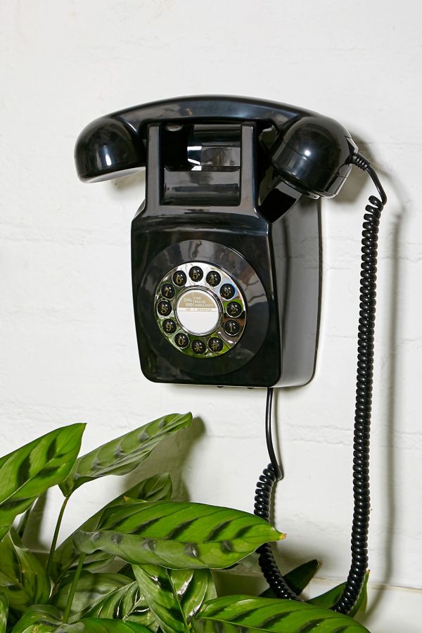 Slide View: 1: GPO 746 Retro Push Button Dial Landline Wall Mount Phone