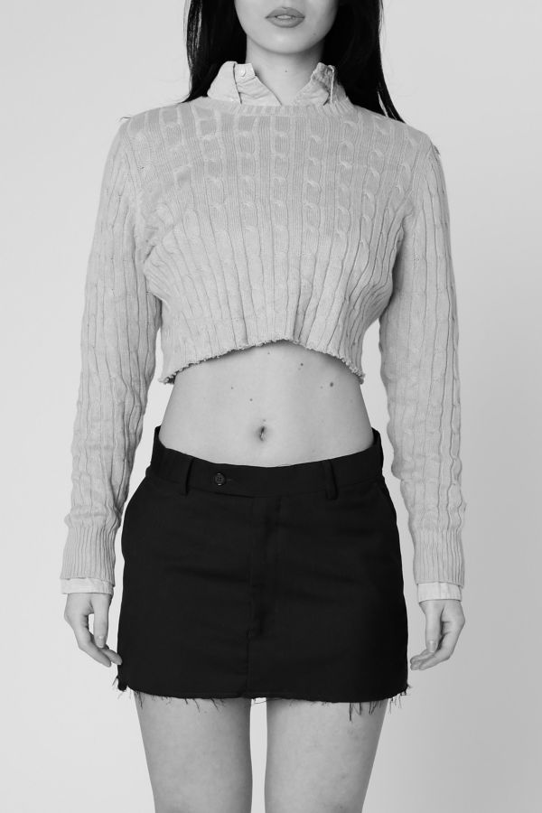 Slide View: 3: Frankie Collective Rework Crop Knit Sweater 046