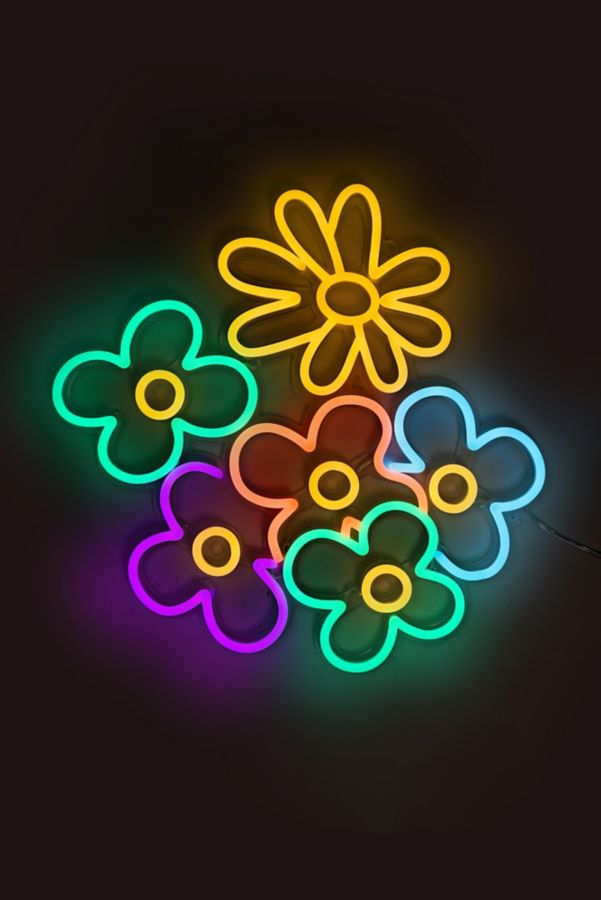 Slide View: 1: Echo Neon Daisy and Flower Neon Sign