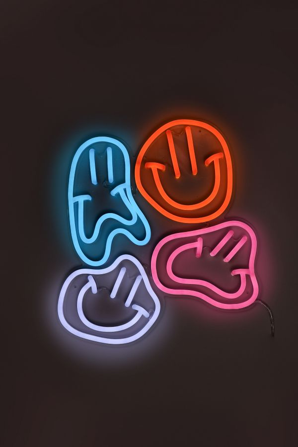 Slide View: 2: Echo Neon Happy Face Neon Sign