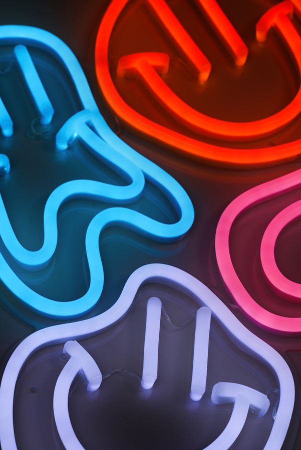 Slide View: 3: Echo Neon Happy Face Neon Sign